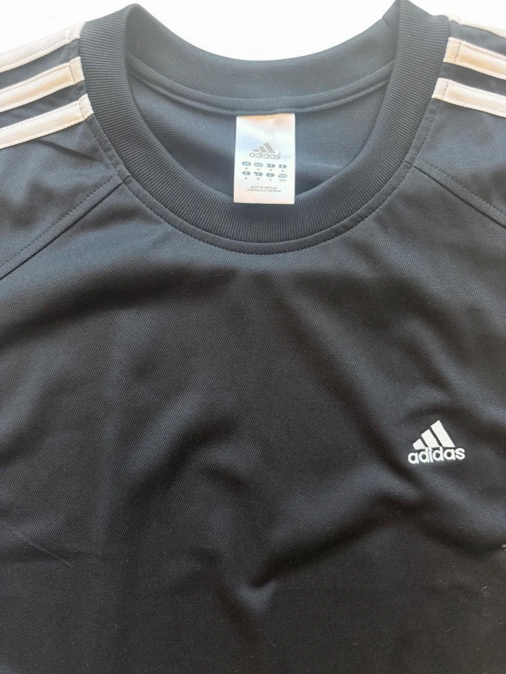 adidas Black Men’s Sleeveless Training Tank with White Stripes